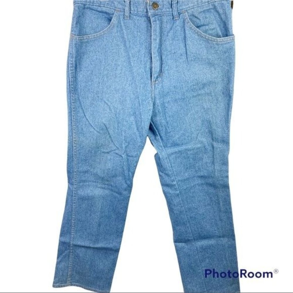 Vintage Work n' Sport Blue Denim Jeans Size 34 Made in USA